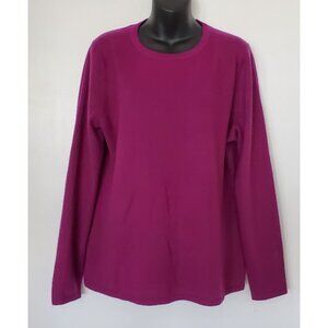 Lands' End Cozy Purple Cashmere Crewneck Sweater Long Sleeve Size L Cottagecore